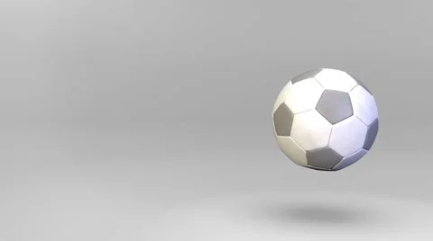 The rotation of the soccer ball on gray background Stock Footage 66427160