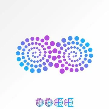 Rotation spiral circle dot small to big spectrum illusion geometric twist art Illustrazione stock
