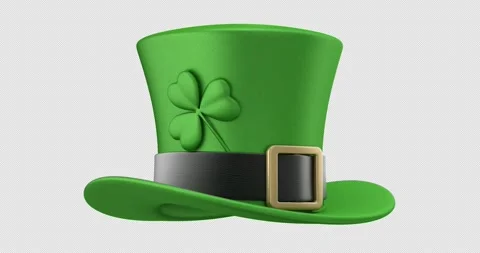 Rotation of  St Patricks day hat with clover Vídeos de archivo 297349703