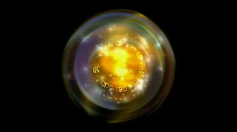 Rotation tech energy &amp; golden dynamic light ball background. Stock Footage 776903