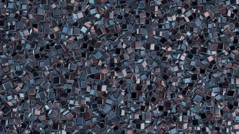 Rotation of a Thousand Blue Cubes, Looped, Reflection, Exclusive, Unique Design Stock Footage 303934588