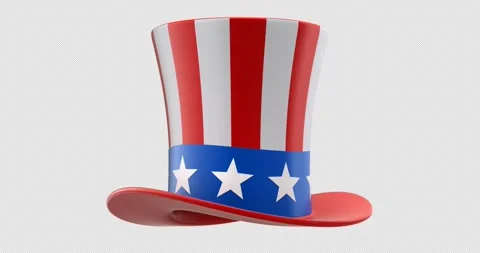 Rotation of  top uncle Sam hat Stock Footage 297598350