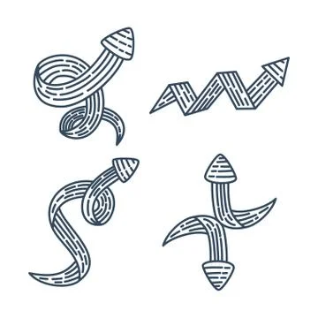 Rotation  transfer Arrow Direction collection Vector outline Set Stock Illustration
