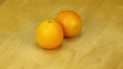 Rotation of two ripe oranges Stock Footage 45740313
