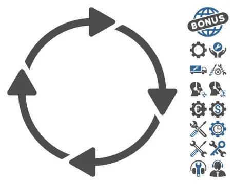Rotation Vector Icon With Tools Bonus Stock Illustration