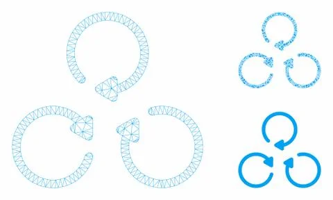Rotation Vector Mesh Network Model and Triangle Mosaic Icon Stock Illustration