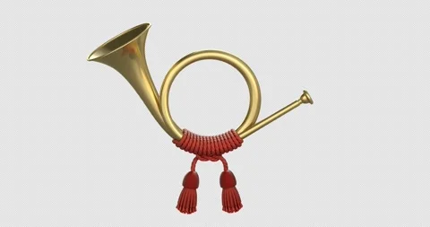 Rotation of vintage post horn Stock Footage 296887330