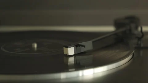 Rotation of vinyl record player close-up Stock Footage 257759799