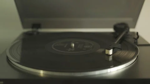 Rotation of vinyl record player Stock Footage 257759359