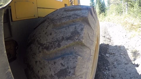 The rotation of the wheel close up. Large-size equipment Stock Footage 96580118