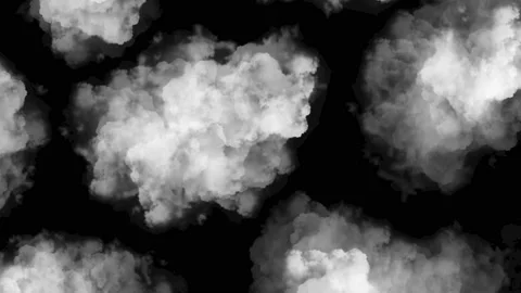 Rotation white clouds in the black background or sky .animation Stock Footage 237798408