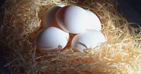 Rotation of  White Eggs Stock Footage 105425074