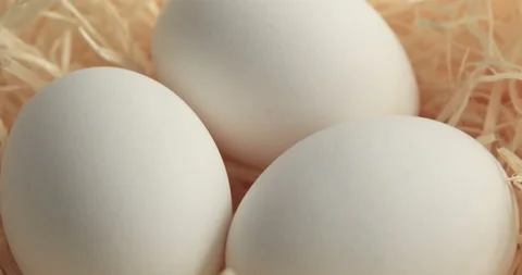 Rotation of White Eggs Stock-Footage 105774436