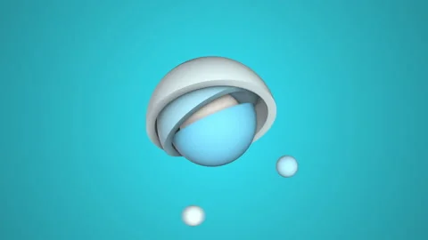 Rotation of white hemispheres on a blue background. Three-dimensional animation. Stock Footage 151593820