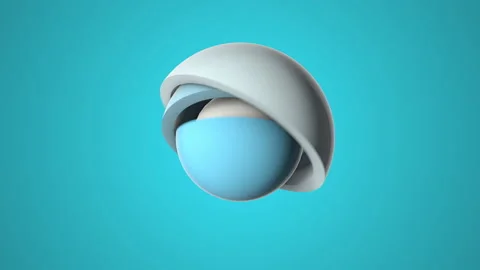 Rotation of white hemispheres on a blue background. Three-dimensional animation. Stock Footage 151593985
