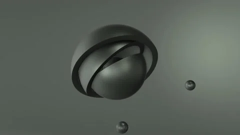 Rotation of the white hemispheres. White background. Black and white photo. Mono Stock Footage 151613188