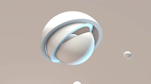 Rotation of the white hemispheres. White background. Black and white photo. Mono Stock Footage 151619587