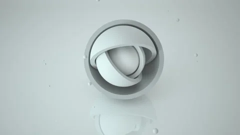 Rotation of the white hemispheres on a white background. Three-dimensional anima Video stock 161794423