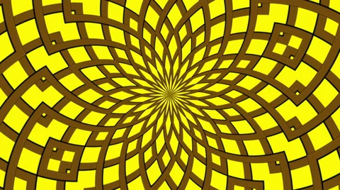 Rotation yellow abstract background and brown lines, kaleidoscope, loop Stock Footage 27326079