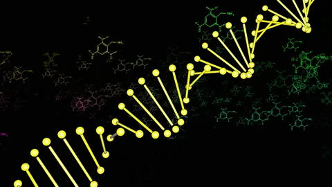 Rotation of a Yellow DNA molecule Stock-Footage 170717317