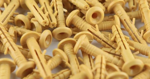 The rotation of the yellow dowels Stock Footage 107164397