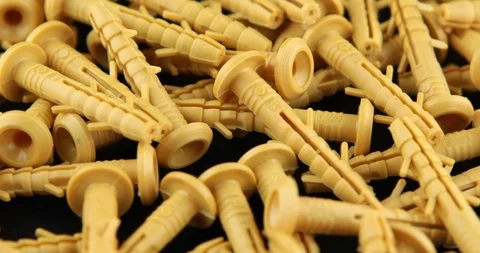 The rotation of the yellow dowels Stock Footage 107172390