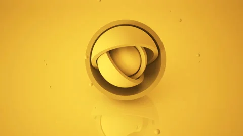 Rotation of the yellow hemispheres on a white background. Three-dimensional anim Video stock 161795491
