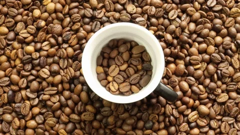 Rotations of Fried Coffee Greens. Stock-Footage 94440060