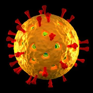 Rotavirus Cell - isolated on black 스톡 일러스트