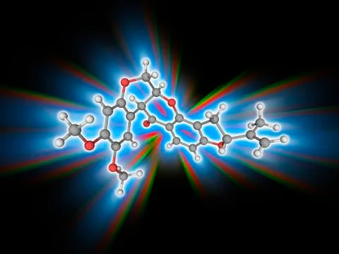 Rotenone organic compound molecule Stock Illustration