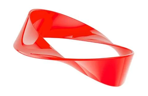 Roter Möbius-Streifen, 3D-Rendering Red Moebius Strip, 3D rendering isolat.. Stock Photos