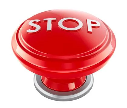 Roter Stopp-Taster, 3D-Rendering Stop red push button, 3D rendering isolat... Stock Photos