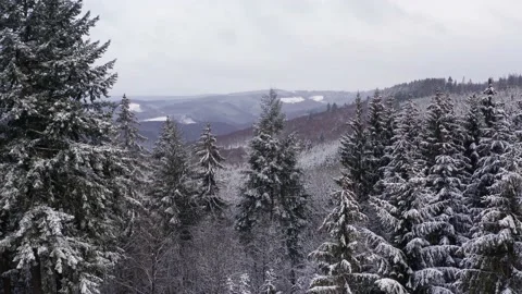 The rothaar mountains in germany in winter Stock Footage 146874014