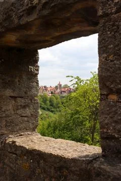 Rothenburg through a window Stock Photos
