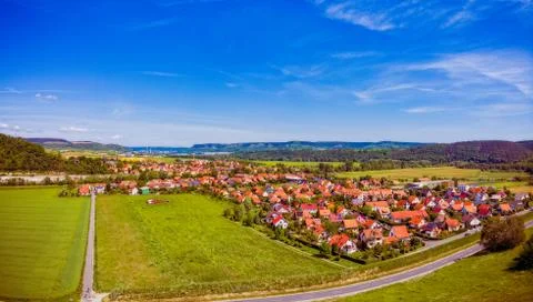 Rothenstein in Thuringia Germany with a view towards Jena Stock Photos