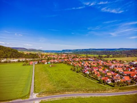 Rothenstein in Thuringia Germany with a view towards Jena Stock Photos