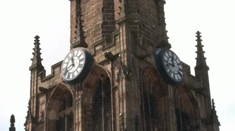 Rotherham Minster Spire Stock-Footage 12364404