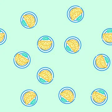 Roti bread indian cuisine vector seamless pattern Stock Illustration