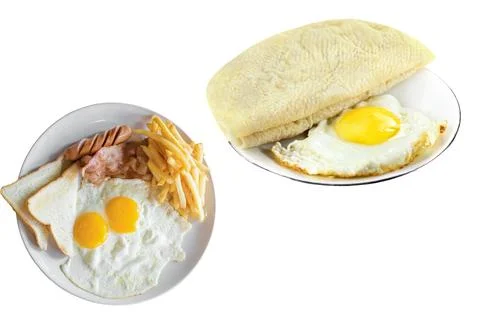 Roti bread with poached egg Stock Illustration