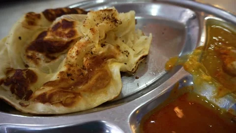 Roti canai on close up shoot Stock Footage 194468531