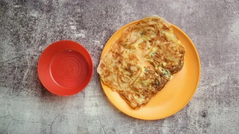Roti telur for breakfast Stock Footage 143133880