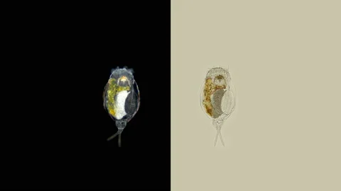 Rotifer Euchlanis sp. under a microscope, family Euchlanidae, order Ploima Stock Footage 131817018