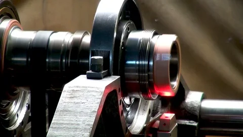 Rotor balancing of engine TV3-117 on balancing machine with BIVK. Stock Footage 123210162