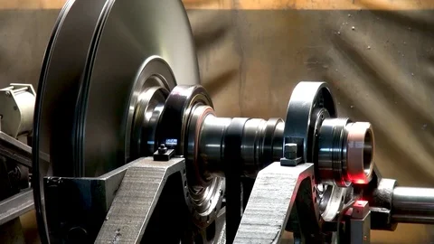 Rotor balancing of engine TV3-117 on balancing machine with BIVK. Stock Footage 123210234