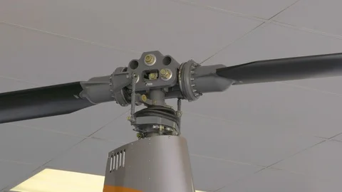 Rotor Blades of plane in hanger Stock Footage 93516346