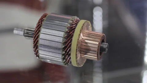 Rotor of the electric generator of the car Stock Footage 91244152