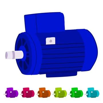 Rotor electric motor vector cartoon graphic Stock Illustration