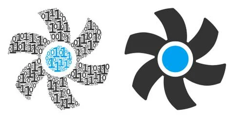 Rotor Mosaic of Binary Digits Illustrazione stock