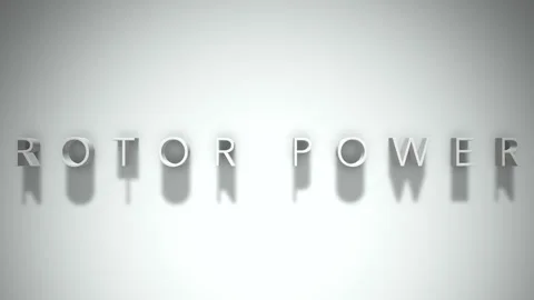 Rotor power 3D title animation with shadows on a white background Stock Footage 296856763