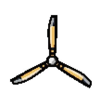 Rotor propeller pixel art vector illustration Stock Illustration
